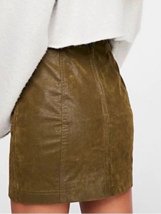 NEW Free People Modern Femme Vegan Leather Skirt - Picture 3 of 3